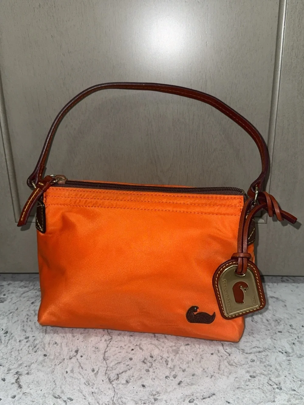 DOONEY & BOURKE Orange Pouchette Bag Small Sized Bag AUTHENTIC